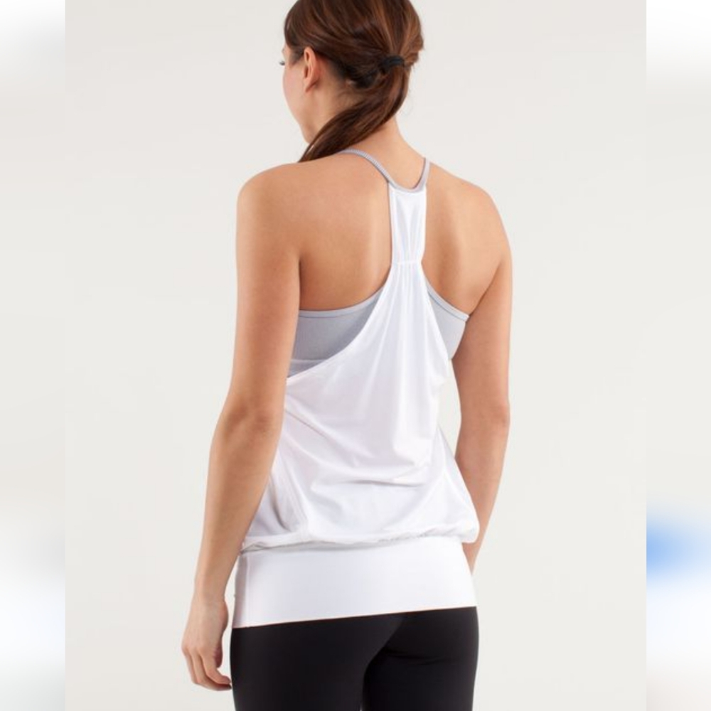 Lululemon No Limit 2-in-1 Striped Racer Back Built In Bra Workout Tank 6
